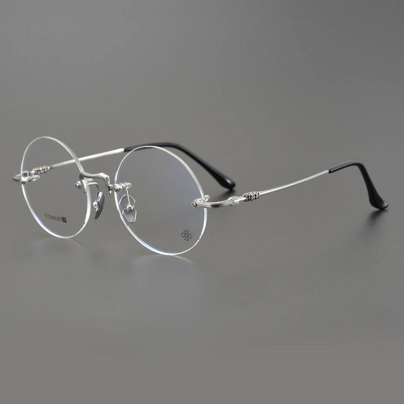 Chrome Hearts Inspired Luxury round rimless glasses Ultra Light Pure HP eyeglasses