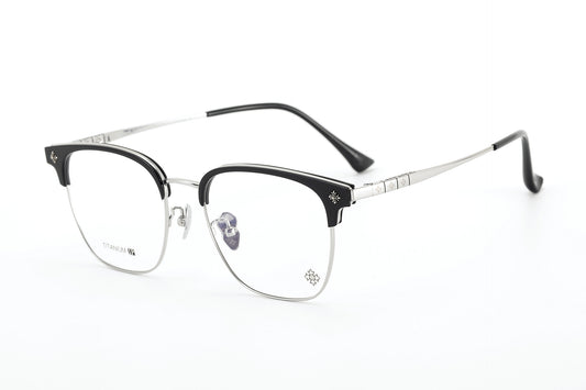 Browline Glasses Frames Men Women Acetate Titanium Eyeglasses Retro Square Designer Browline Optical Glasses CH5529