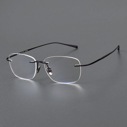 Luxury Pure Titanium Rimless Glasses | Screwless Ultra-Light Gold Optical Frame for Men & Women XW1817