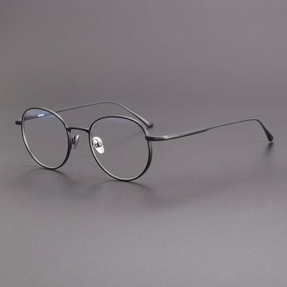 Japanese Designer Round Titanium Glasses | Vintage 48mm Lightweight Prescription Eyeglasses for Men & Women ZY-WRICHT