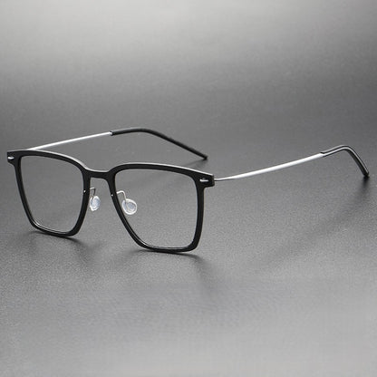 Ultra-Light Square Titanium Eyeglasses – Lindberg Inspired Minimalist Design | Model 6554HS