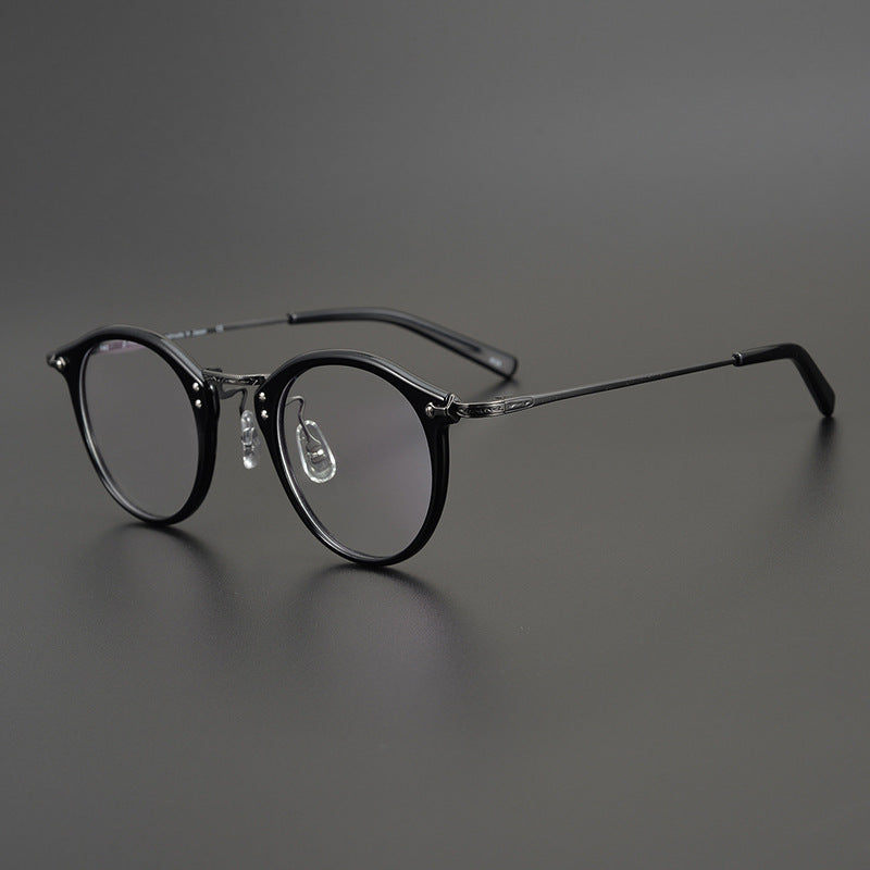 Japanese Vintage Round Glasses | Handmade Acetate & Pure Titanium Lightweight Prescription Eyewear 805