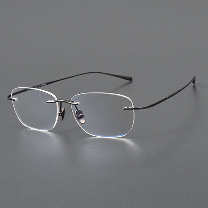 Luxury Pure Titanium Rimless Glasses | Screwless Ultra-Light Gold Optical Frame for Men & Women XW1817