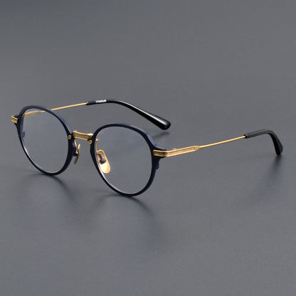 DITA Style DTX-426 Pure Titanium Full Rim Round Eyeglass Frame | Designer Optical Glasses for Men & Women | Lightweight Blue Light & Prescription Ready