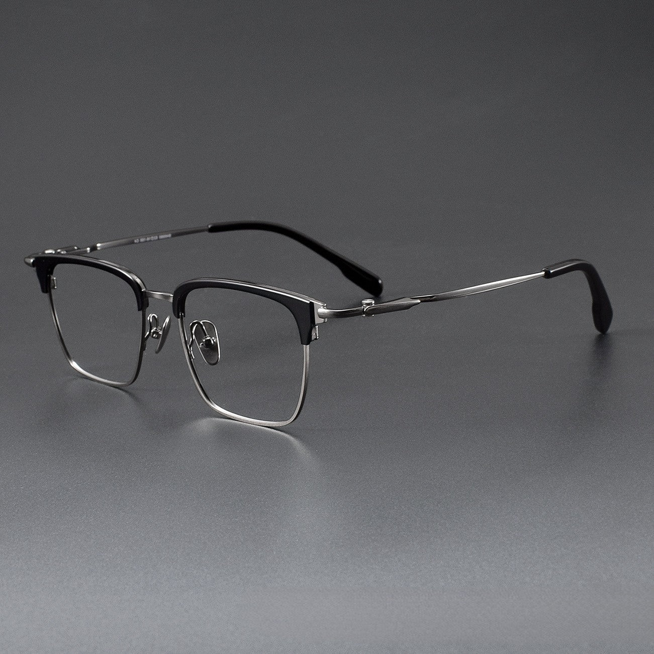 Wide Fit Browline Glasses for Men | Lightweight Titanium Square Acetate Frame for Large Heads SH0060