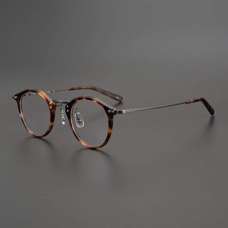 Japanese Vintage Round Glasses | Handmade Acetate & Pure Titanium Lightweight Prescription Eyewear 805