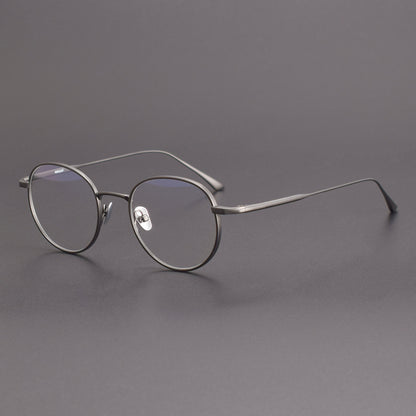 Japanese Designer Round Titanium Glasses | Vintage 48mm Lightweight Prescription Eyeglasses for Men & Women ZY-WRICHT