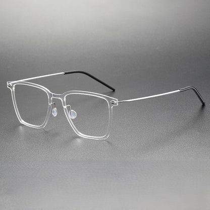 Ultra-Light Square Titanium Eyeglasses – Lindberg Inspired Minimalist Design | Model 6554HS