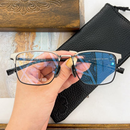 Gothic Titanium Square Eyeglasses for Men & Women – Designer Full-Rim Optical Frame CH8059