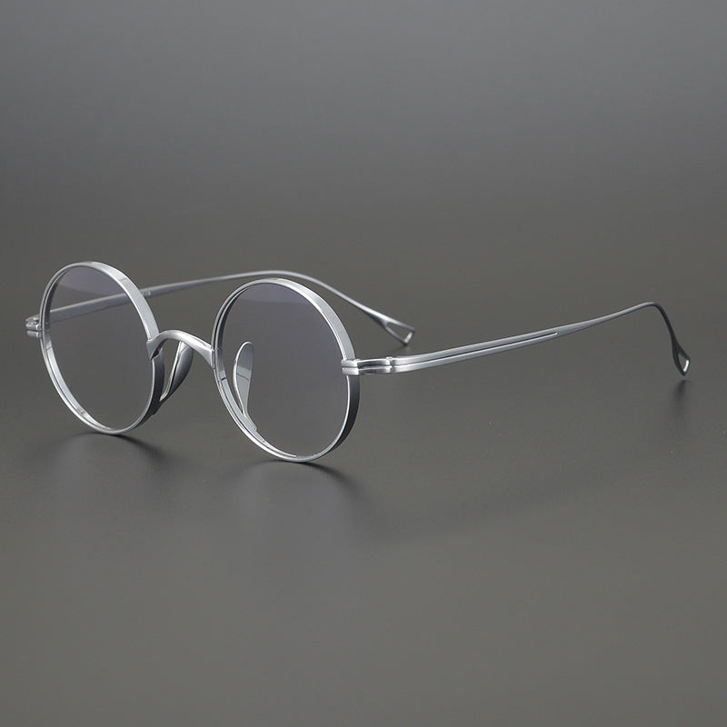 KameManNen Style 99 Round Titanium Eyeglasses Frame | Japanese Retro Small Round Glasses | Lightweight Pure Titanium Optical Frame for High Prescription & Blue Light Lenses