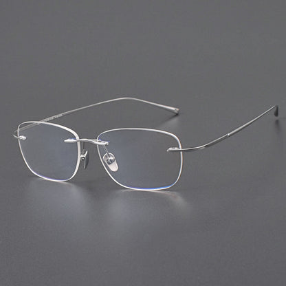 Luxury Pure Titanium Rimless Glasses | Screwless Ultra-Light Gold Optical Frame for Men & Women XW1817