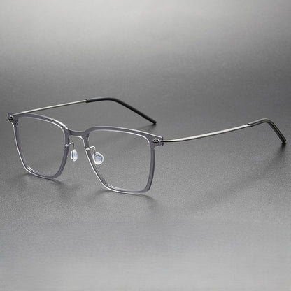Ultra-Light Square Titanium Eyeglasses – Lindberg Inspired Minimalist Design | Model 6554HS