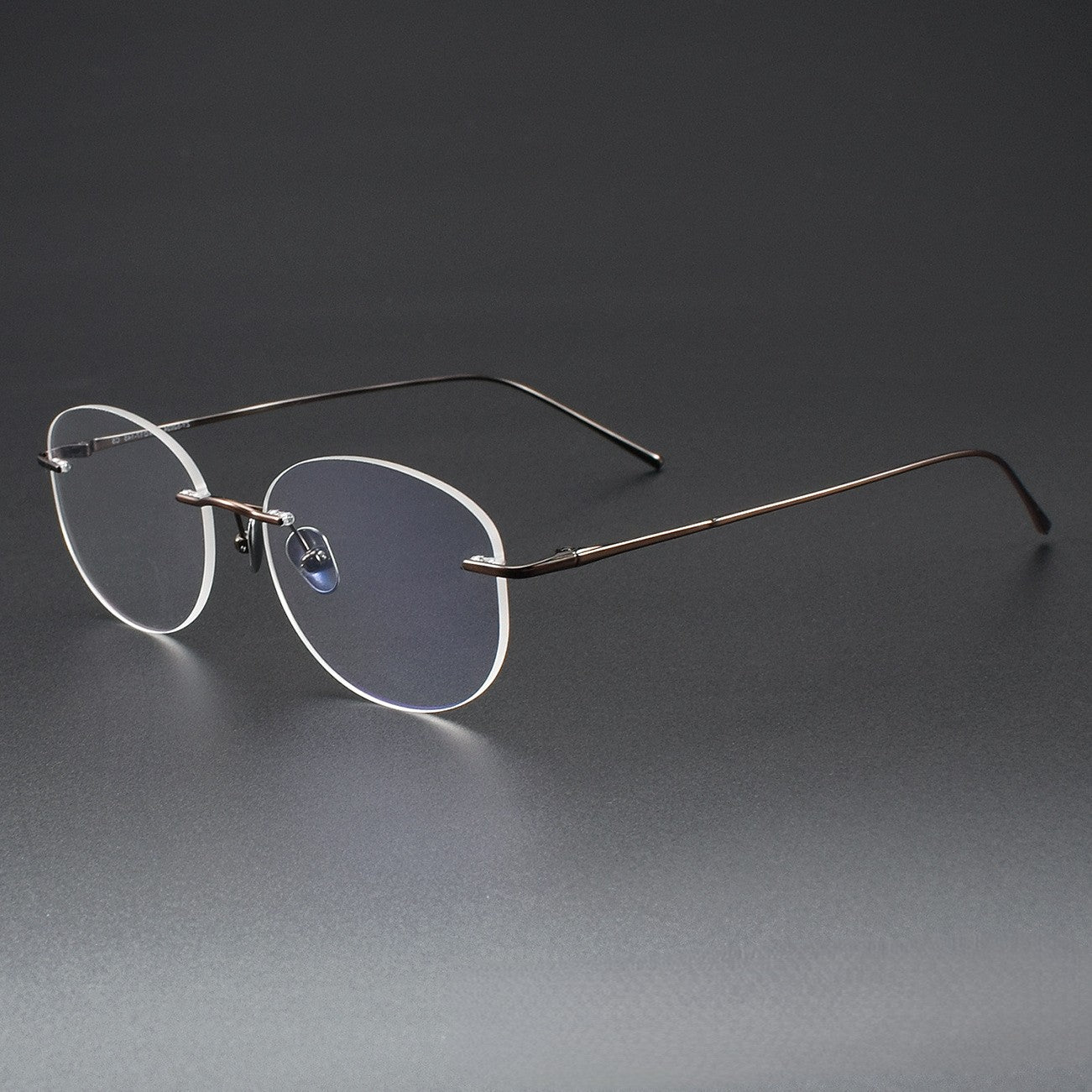 Minimalist Oval Rimless Glasses | Ultra-Light Pure Titanium Silver Optical Frame for Men & Women 52024