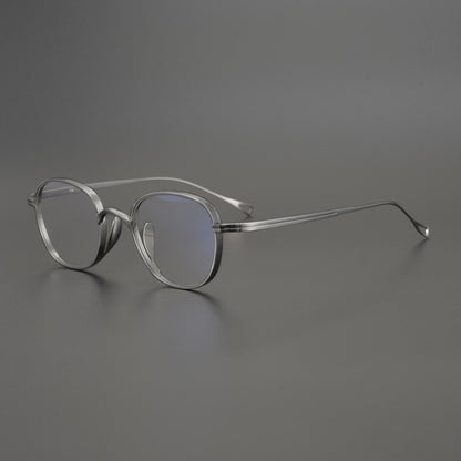 KameManNen Style 114 Pure Titanium Rectangular Eyeglass Frame | Lightweight Full Rim Glasses for High Prescription & Daily Wear