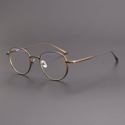Japanese Designer Round Titanium Glasses | Vintage 48mm Lightweight Prescription Eyeglasses for Men & Women ZY-WRICHT