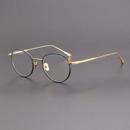 Japanese Designer Round Titanium Glasses | Vintage 48mm Lightweight Prescription Eyeglasses for Men & Women ZY-WRICHT