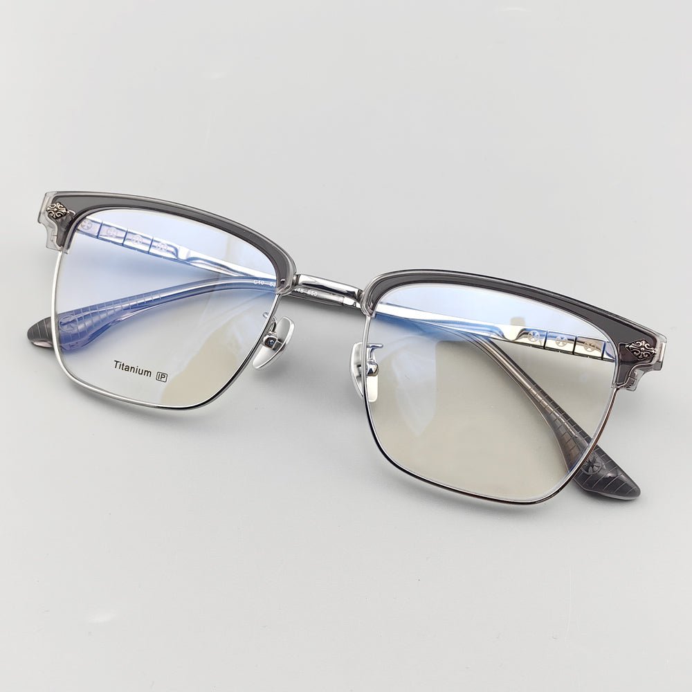 Acetate & pure titanium design Browline glasses frame EO - 650 - HP eyeglasses