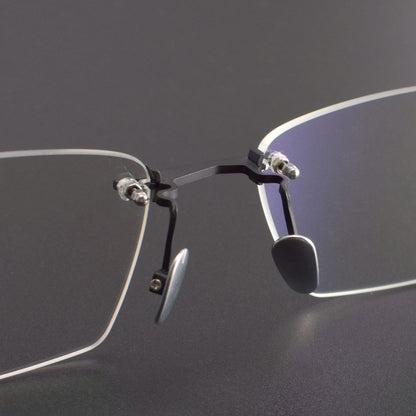 Blade Rimless Square Glasses | Ultra-Light Pure Titanium Designer Optical Frame with Photochromic Lens Option 22-197 - HP eyeglasses