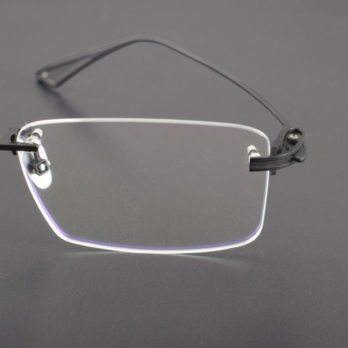Blade Rimless Square Glasses | Ultra-Light Pure Titanium Designer Optical Frame with Photochromic Lens Option 22-197 - HP eyeglasses