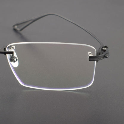 Blade Rimless Square Glasses | Ultra-Light Pure Titanium Designer Optical Frame with Photochromic Lens Option 22-197 - HP eyeglasses