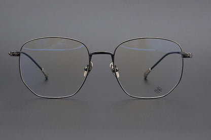 BONE PRONE Chrome Hearts Style Oversized Titanium Glasses – Lightweight Polygon Optical Frame for Men & Women, Blue Light Blocking Eyeglasses - HP eyeglasses