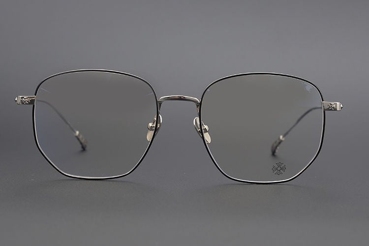 BONE PRONE Chrome Hearts Style Oversized Titanium Glasses – Lightweight Polygon Optical Frame for Men & Women, Blue Light Blocking Eyeglasses - HP eyeglasses