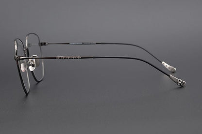 BONE PRONE Chrome Hearts Style Oversized Titanium Glasses – Lightweight Polygon Optical Frame for Men & Women, Blue Light Blocking Eyeglasses - HP eyeglasses