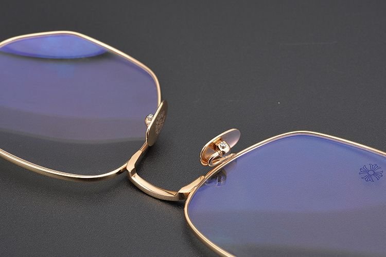 BONE PRONE Chrome Hearts Style Oversized Titanium Glasses – Lightweight Polygon Optical Frame for Men & Women, Blue Light Blocking Eyeglasses - HP eyeglasses