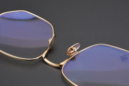 BONE PRONE Chrome Hearts Style Oversized Titanium Glasses – Lightweight Polygon Optical Frame for Men & Women, Blue Light Blocking Eyeglasses - HP eyeglasses