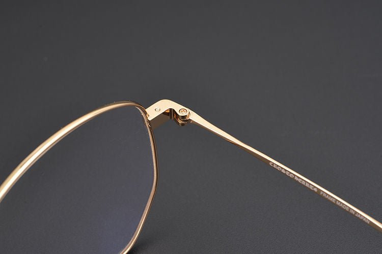 BONE PRONE Chrome Hearts Style Oversized Titanium Glasses – Lightweight Polygon Optical Frame for Men & Women, Blue Light Blocking Eyeglasses - HP eyeglasses