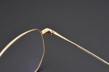 BONE PRONE Chrome Hearts Style Oversized Titanium Glasses – Lightweight Polygon Optical Frame for Men & Women, Blue Light Blocking Eyeglasses - HP eyeglasses