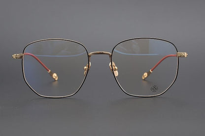 BONE PRONE Chrome Hearts Style Oversized Titanium Glasses – Lightweight Polygon Optical Frame for Men & Women, Blue Light Blocking Eyeglasses - HP eyeglasses