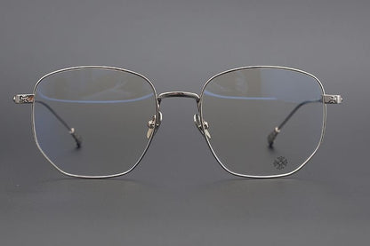 BONE PRONE Chrome Hearts Style Oversized Titanium Glasses – Lightweight Polygon Optical Frame for Men & Women, Blue Light Blocking Eyeglasses - HP eyeglasses