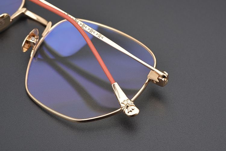 BONE PRONE Chrome Hearts Style Oversized Titanium Glasses – Lightweight Polygon Optical Frame for Men & Women, Blue Light Blocking Eyeglasses - HP eyeglasses