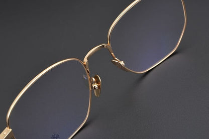 BONE PRONE Chrome Hearts Style Oversized Titanium Glasses – Lightweight Polygon Optical Frame for Men & Women, Blue Light Blocking Eyeglasses - HP eyeglasses