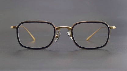 BRADBURY Japanese Retro Square Titanium Glasses - Ultra - Light 17g Full Frame Eyewear - HP eyeglasses