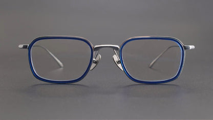 BRADBURY Japanese Retro Square Titanium Glasses - Ultra - Light 17g Full Frame Eyewear - HP eyeglasses