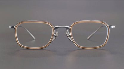 BRADBURY Japanese Retro Square Titanium Glasses - Ultra - Light 17g Full Frame Eyewear - HP eyeglasses