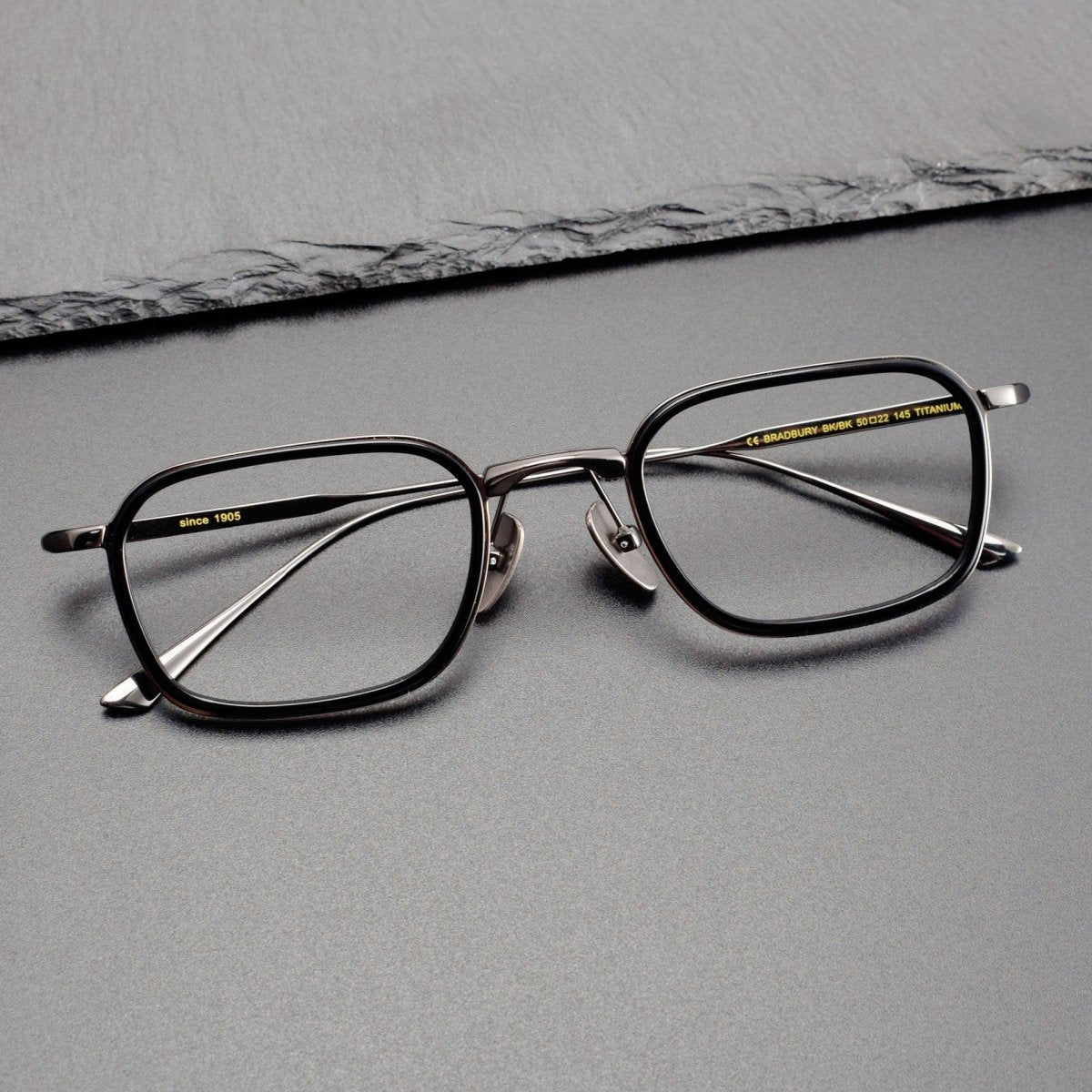 BRADBURY Japanese Retro Square Titanium Glasses - Ultra - Light 17g Full Frame Eyewear - HP eyeglasses