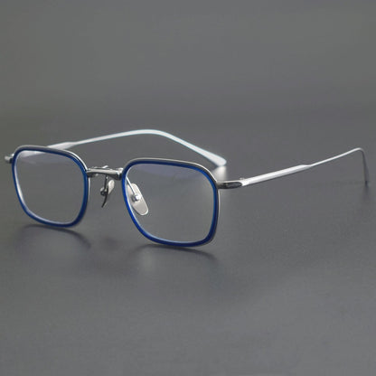 BRADBURY Japanese Retro Square Titanium Glasses - Ultra - Light 17g Full Frame Eyewear - HP eyeglasses