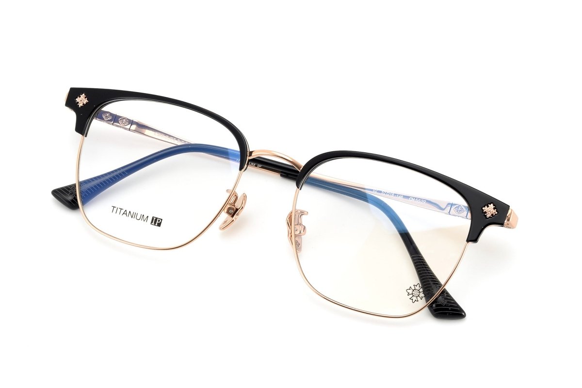 Browline Glasses Frames Men Women Acetate Titanium Eyeglasses Retro Square Designer Browline Optical Glasses CH5529 - HP eyeglasses