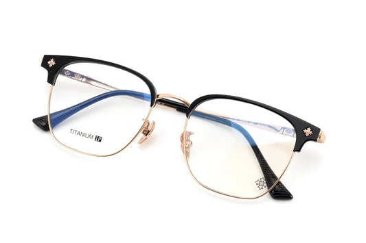 Browline Glasses Frames Men Women Acetate Titanium Eyeglasses Retro Square Designer Browline Optical Glasses CH5529 - HP eyeglasses