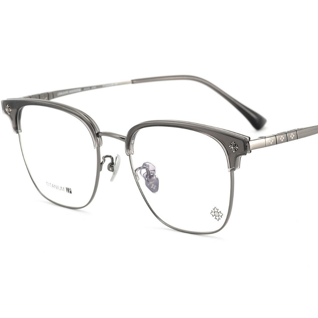 Browline Glasses Frames Men Women Acetate Titanium Eyeglasses Retro Square Designer Browline Optical Glasses CH5529 - HP eyeglasses