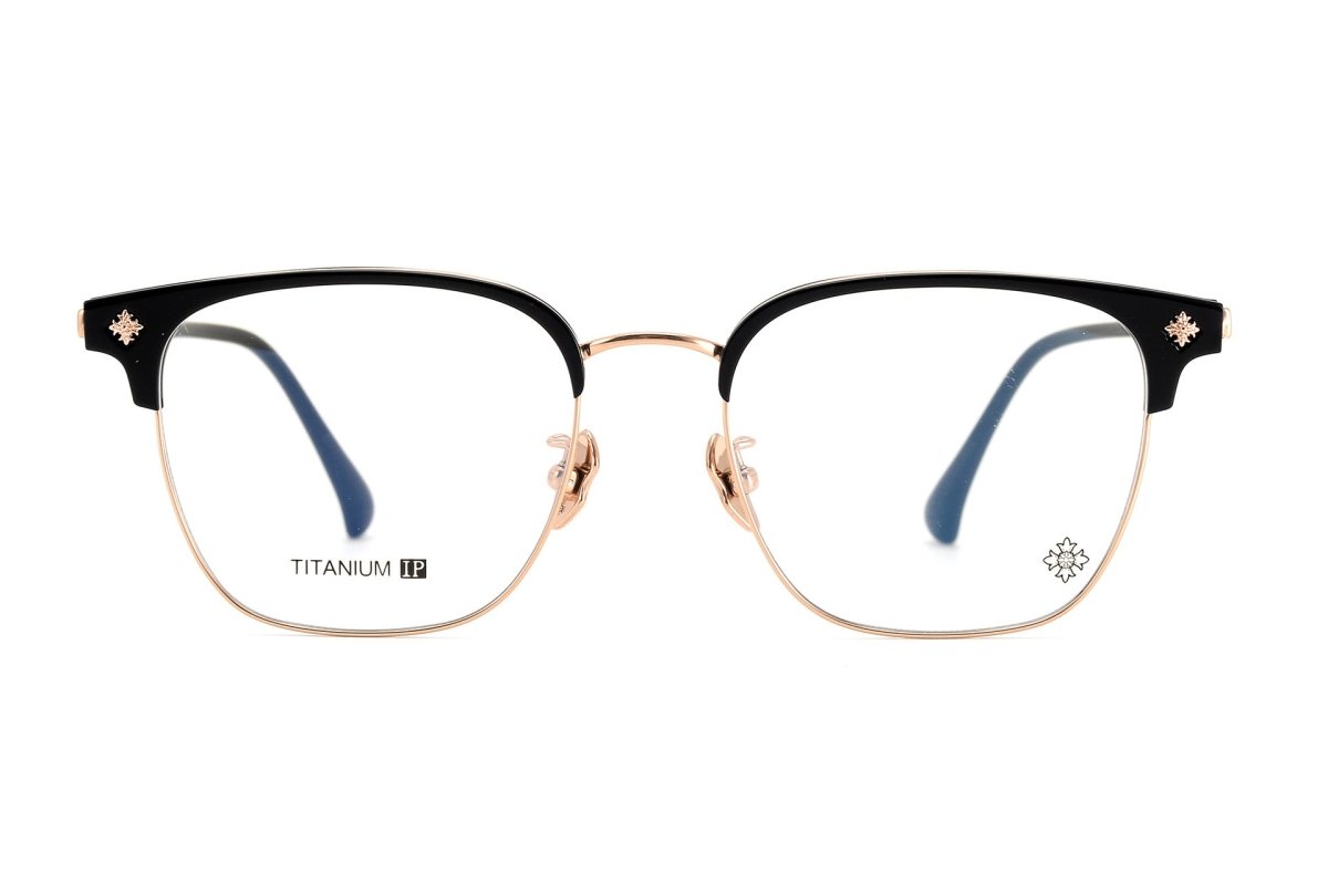 Browline Glasses Frames Men Women Acetate Titanium Eyeglasses Retro Square Designer Browline Optical Glasses CH5529 - HP eyeglasses