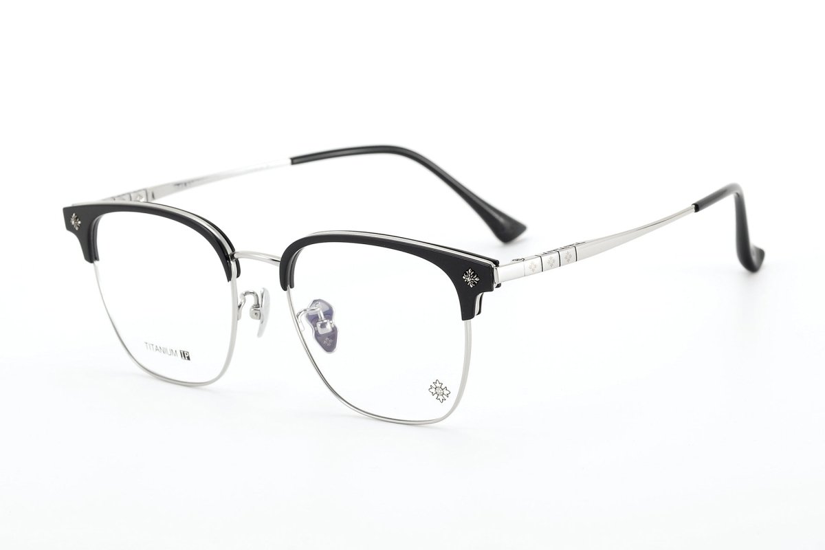 Browline Glasses Frames Men Women Acetate Titanium Eyeglasses Retro Square Designer Browline Optical Glasses CH5529 - HP eyeglasses