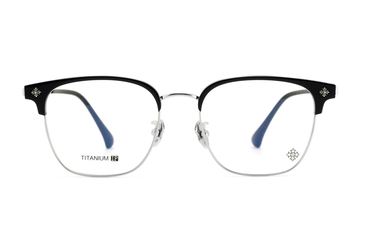 Browline Glasses Frames Men Women Acetate Titanium Eyeglasses Retro Square Designer Browline Optical Glasses CH5529 - HP eyeglasses