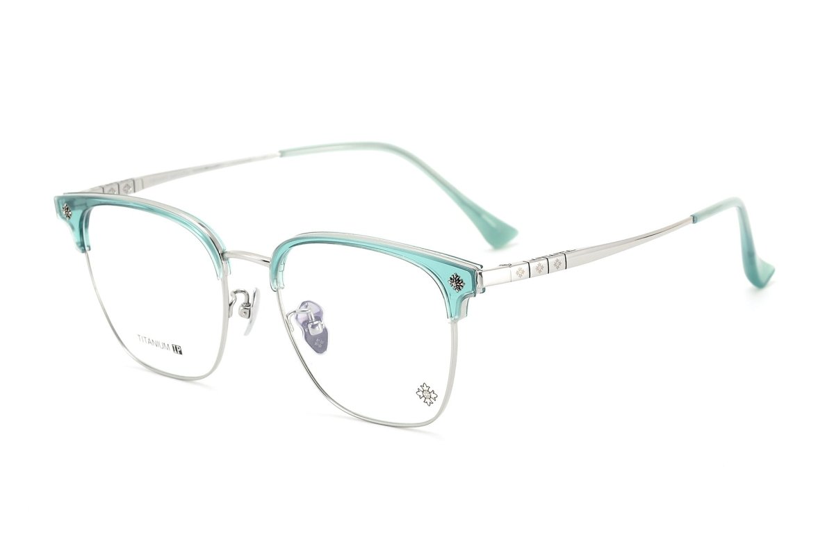 Browline Glasses Frames Men Women Acetate Titanium Eyeglasses Retro Square Designer Browline Optical Glasses CH5529 - HP eyeglasses