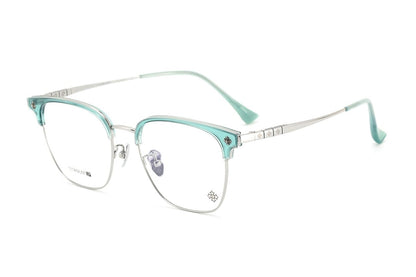 Browline Glasses Frames Men Women Acetate Titanium Eyeglasses Retro Square Designer Browline Optical Glasses CH5529 - HP eyeglasses
