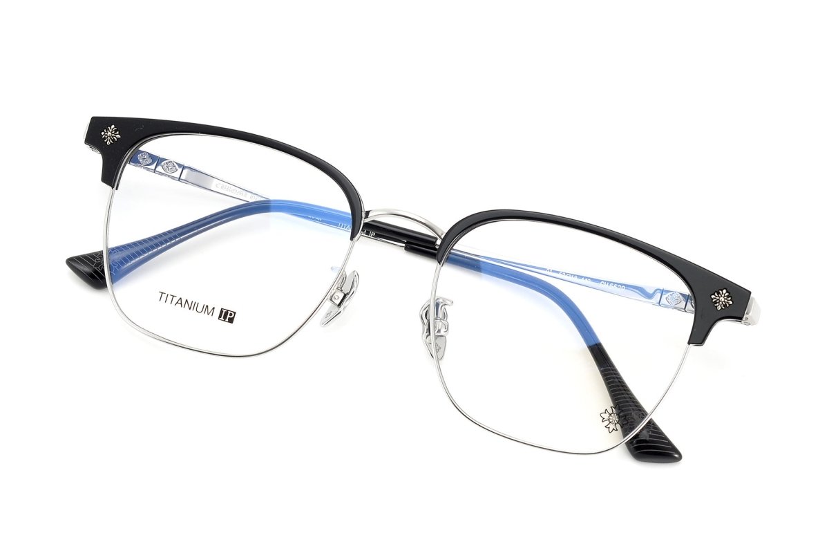 Browline Glasses Frames Men Women Acetate Titanium Eyeglasses Retro Square Designer Browline Optical Glasses CH5529 - HP eyeglasses