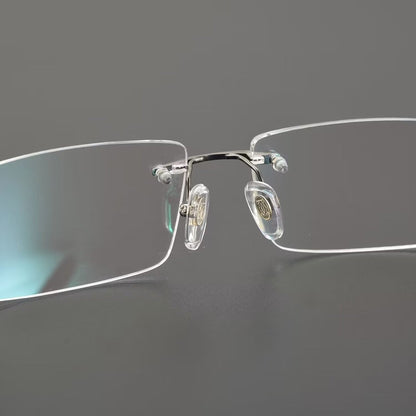 Business Rimless Pure Titanium Optical Glasses with Acetate Temples – Ultra Lightweight, CT8201061 - HP eyeglasses